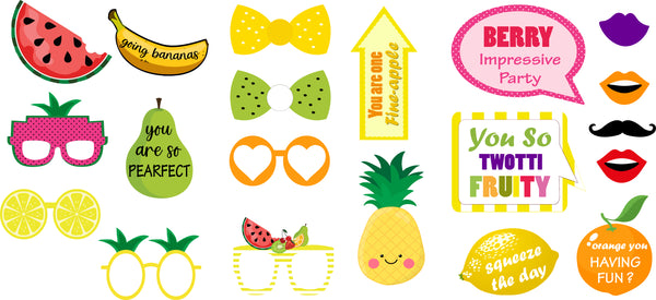 Twotti Fruity Birthday Party Photo Booth Props Kit Set of 20