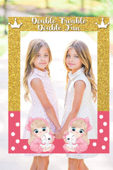 Twin Girls Birthday Party Selfie Photo Booth Frame