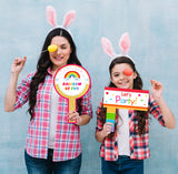 Rainbow Theme Birthday Party Selfie Photo Booth Frame