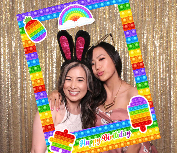 Pop It Birthday Party Selfie Photo Booth Frame