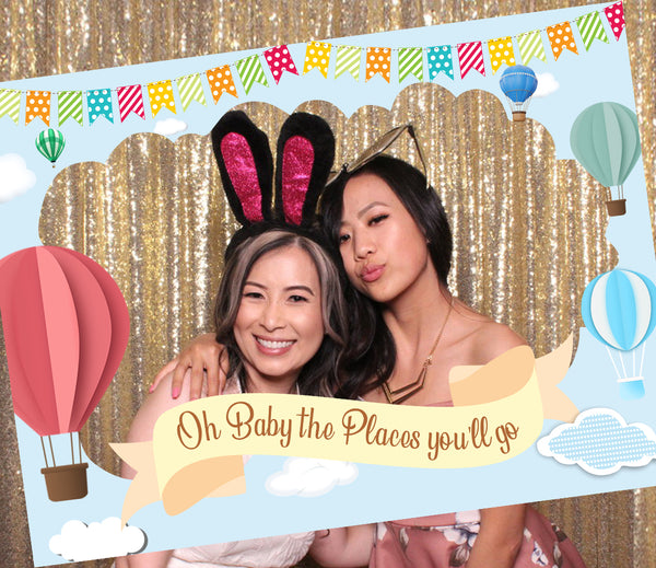 Hot Air Balloon Theme Birthday Party Selfie Photo Booth Frame