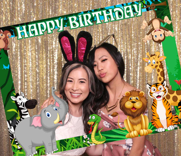 Jungle Safari Theme Birthday Party Selfie Photo Booth Frame