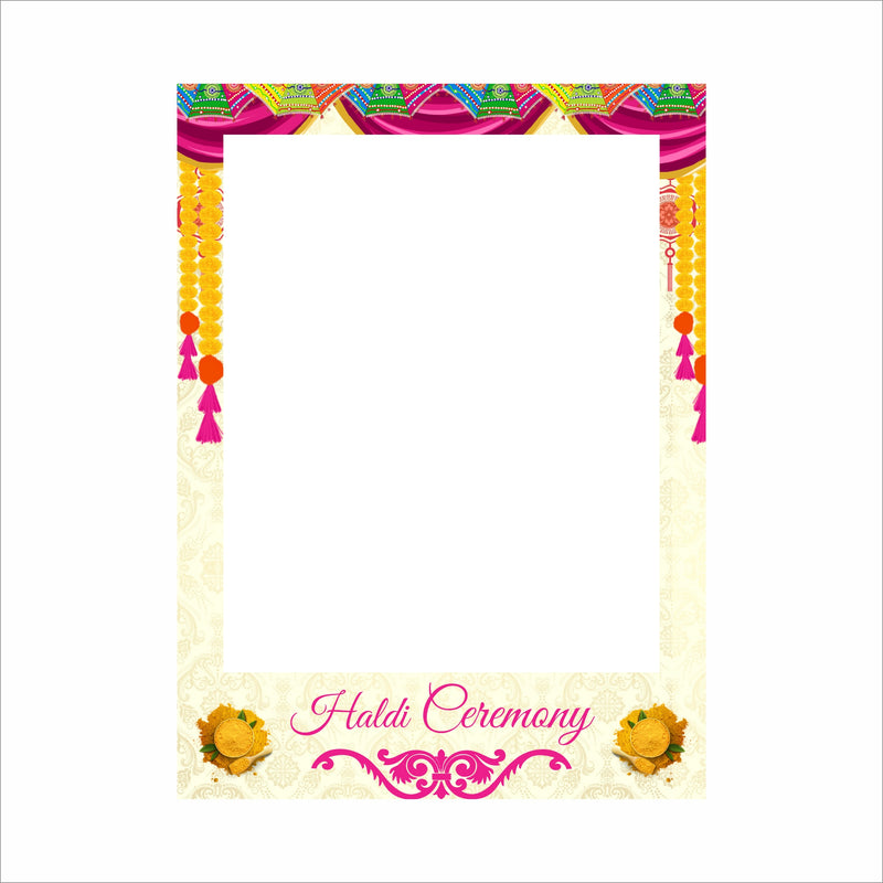 Haldi Ceremony Indian Wedding Party Selfie Photo Booth Frame