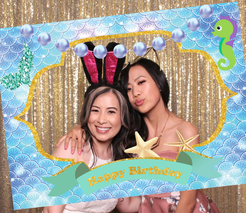 Mermaid Birthday Party Selfie Photo Booth Frame