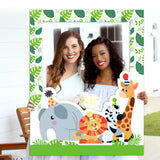 Jungle Safari Theme Birthday Party Selfie Photo Booth Frame & Props