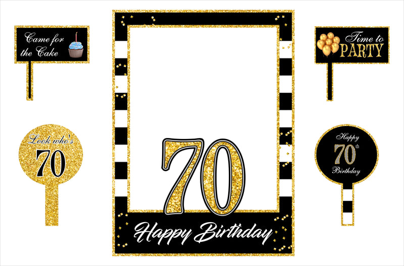 70th Theme Birthday Party Selfie Photo Booth Frame