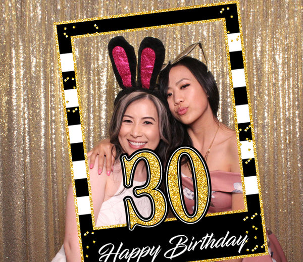 30th Theme Birthday Party Selfie Photo Booth Frame