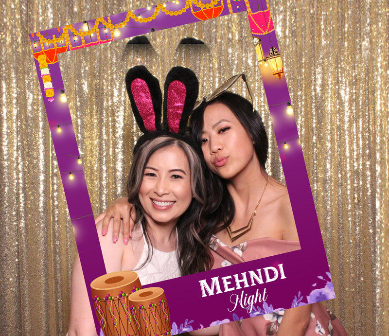 Mehndi Night Indian Wedding Party Selfie Photo Booth Frame