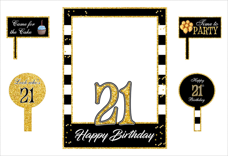 21st Theme Birthday Party Selfie Photo Booth Frame