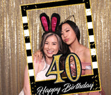 40th Theme Birthday Party Selfie Photo Booth Frame