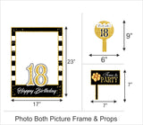 18th Birthday Party Selfie Photo Booth Frame & Props