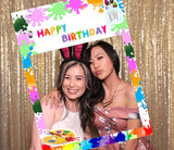 Art and Paint Birthday Party Selfie Photo Booth Frame & Props