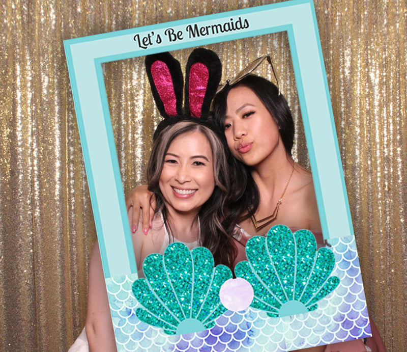 Mermaid Birthday Party Selfie Photo Booth Frame & Props