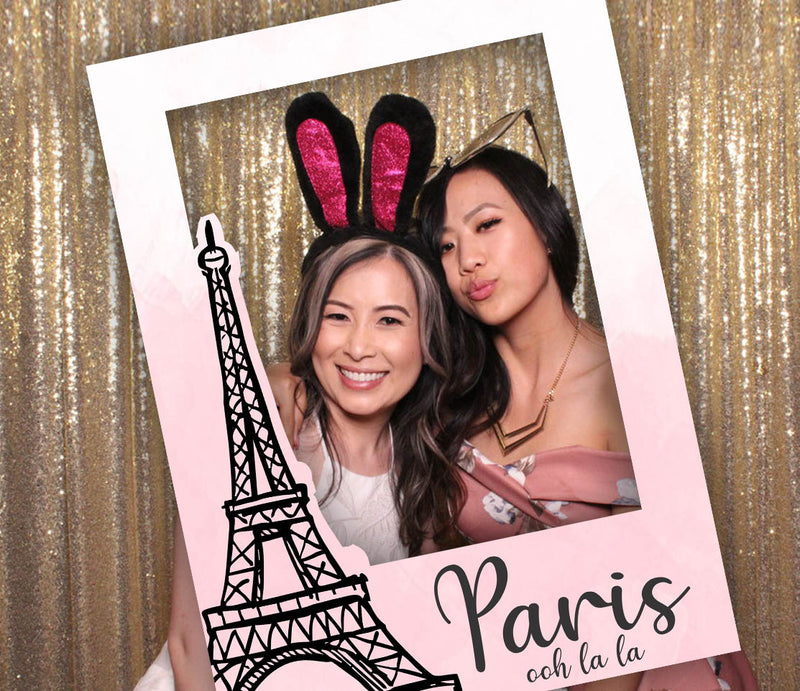 Paris Theme  Birthday Party Selfie Photo Booth Frame