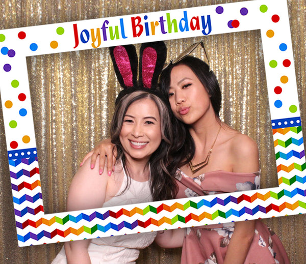 Joyful Party Theme Birthday  Selfie Photo Booth Frame & Props