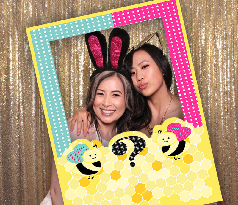 "What It Will Bee" Baby Shower Theme Party Selfie Photo Booth Frame & Props