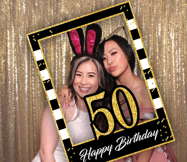 50th Theme Birthday Party Selfie Photo Booth Frame