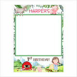 Farm Animal Theme Birthday Party Selfie Photo Booth Frame