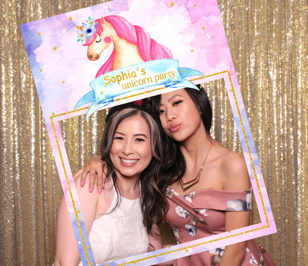 Unicorn Birthday Party Selfie Photo Booth Frame