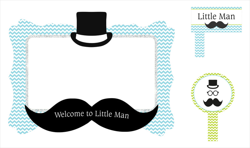 Little Man Theme Birthday Party Selfie Photo Booth Frame