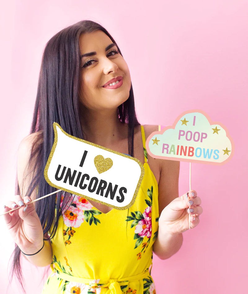 Unicorn Birthday Party Photo Props Kit