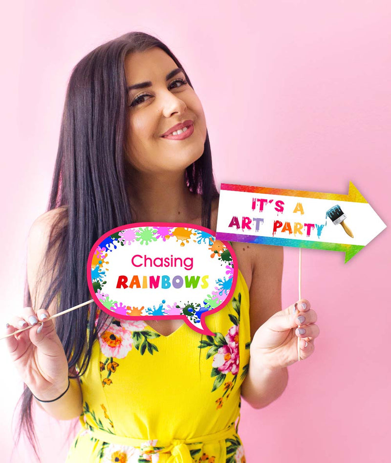 Art and Paint Birthday Party Photo Props Kit