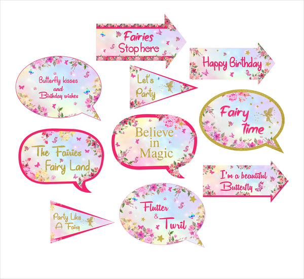 Butterflies and Fairies Theme Birthday Party Photo Props