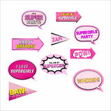 Super Girl Birthday Party Photo Props Kit