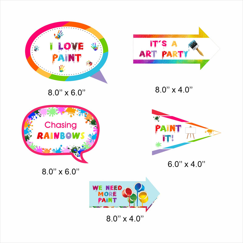 Art and Paint Birthday Party Photo Props Kit