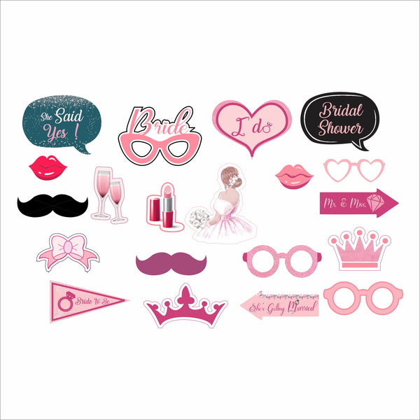 Bride To Be Party Photo Booth Props Kit