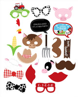 Farm Animal Birthday Party Photo Booth Props Kit