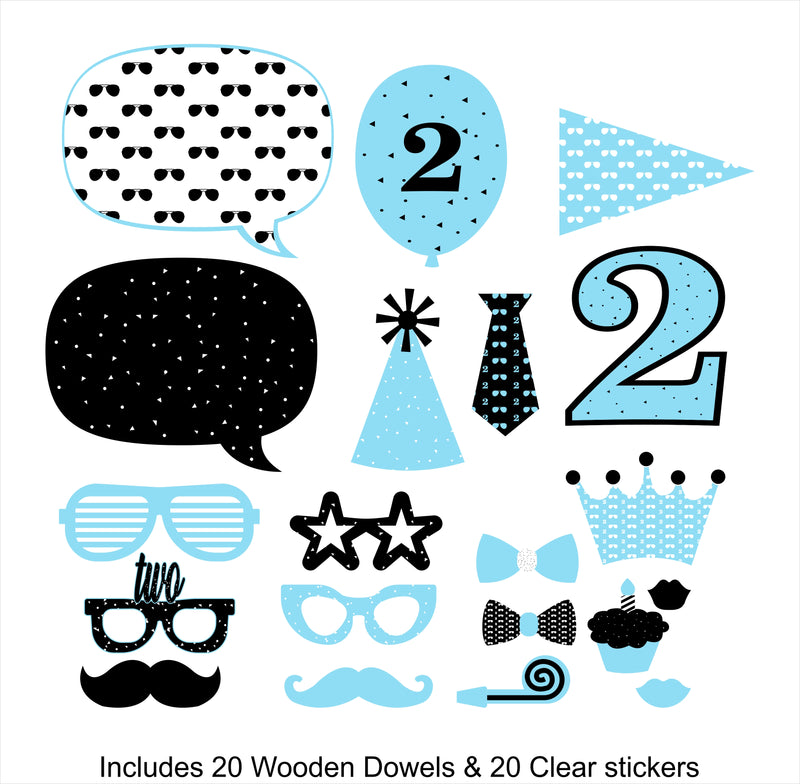 Two Cool Party Birthday Party Photo Booth Props Kit