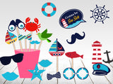 Nautical Theme Birthday Party Photo Booth Props Kit