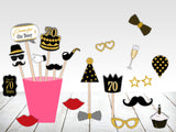 70th Theme Birthday Party Photo Booth Props Kit