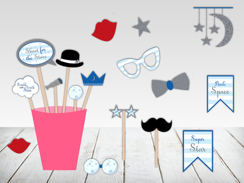 Twinkle Twinkle Little Star Birthday Party Photo Booth Props Kit