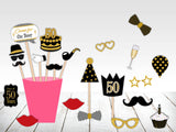 50th Theme Birthday Party Photo Booth Props Kit