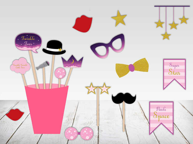 Twinkle Twinkle Little Star Birthday Party Photo Booth Props Kit