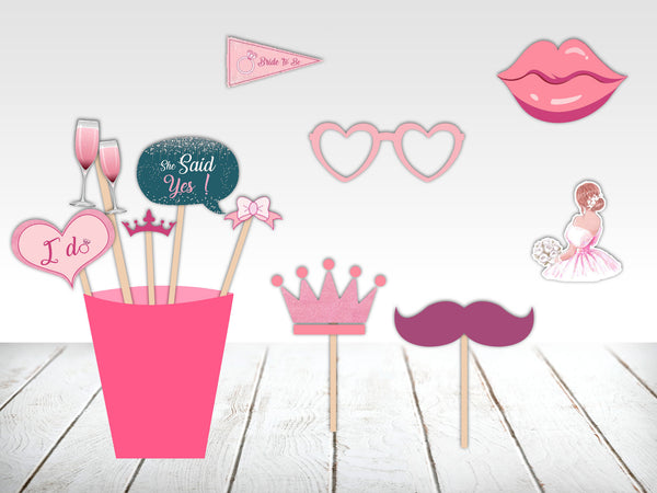Bride To Be Party Photo Booth Props Kit