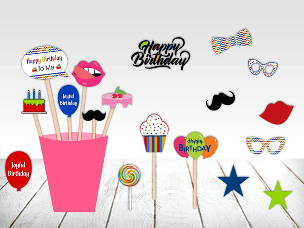 Joyful Party Birthday Party Photo Booth Props Kit