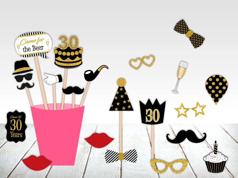 80th Theme Birthday Party Photo Booth Props Kit