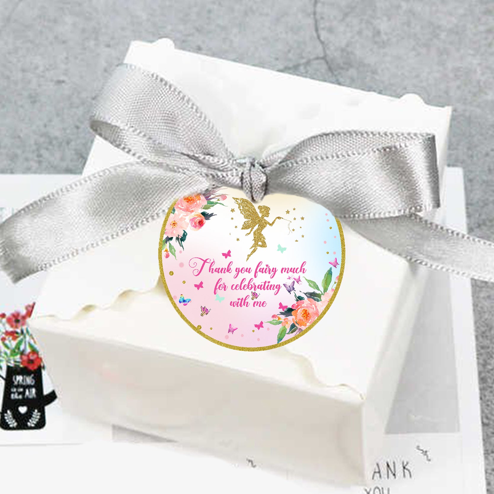 Butterflies and Fairies Theme Birthday Party Thank You Tags/Return Gift tags