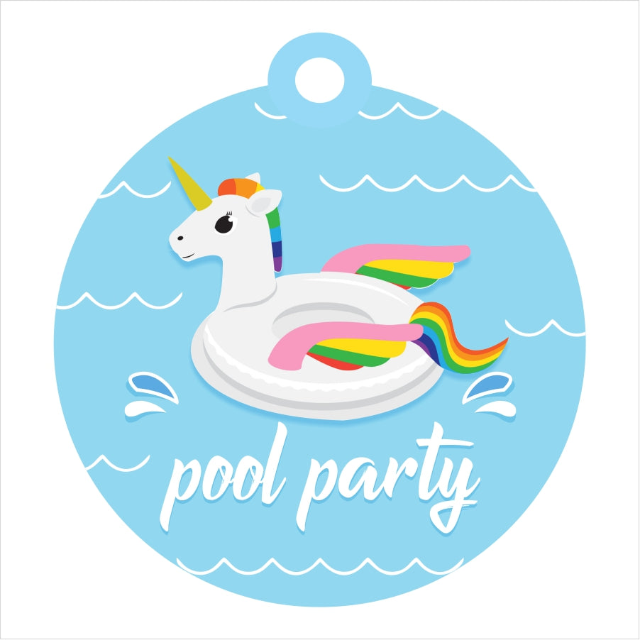 Pool Party Birthday Thank You Tags/Return Gift tags