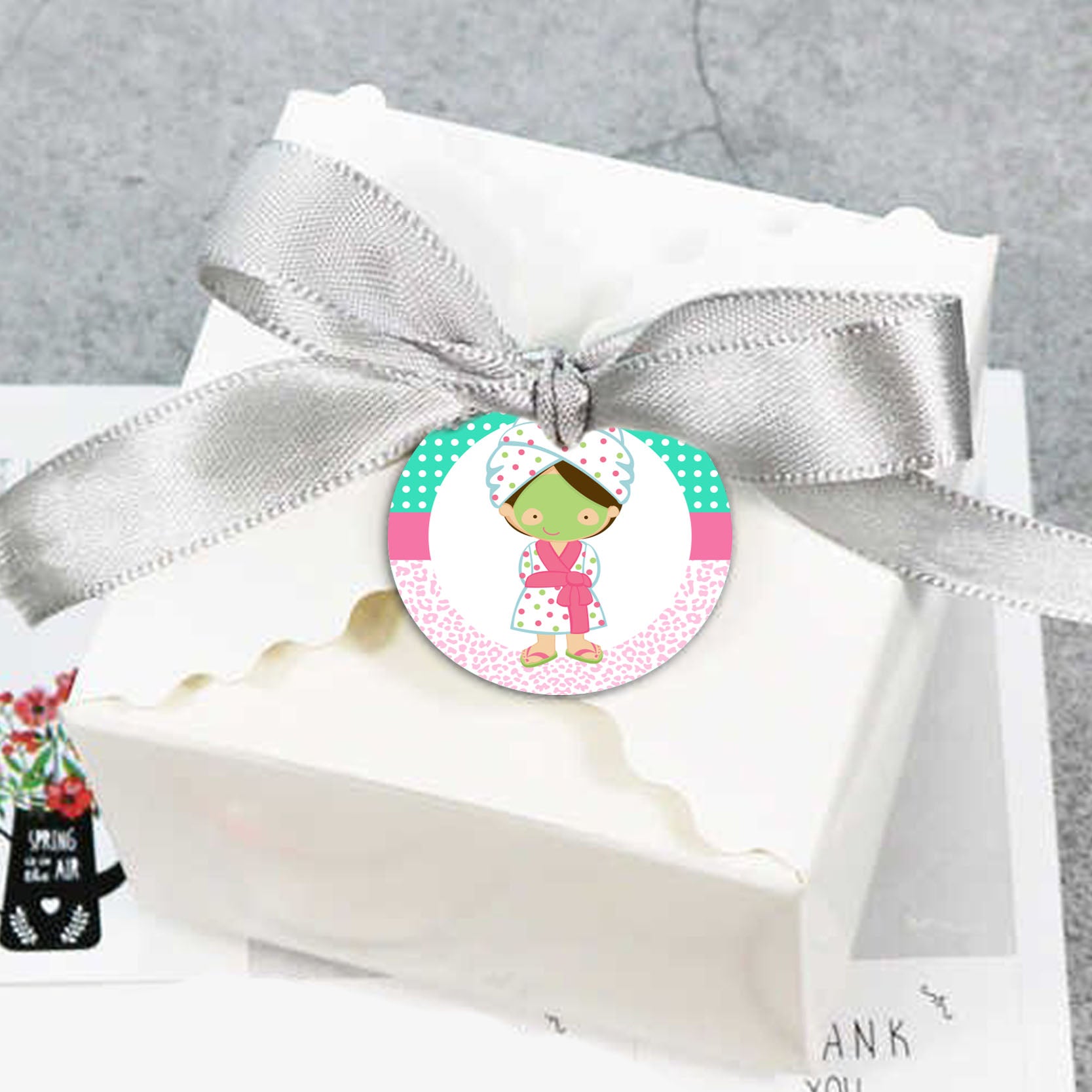 Spa Birthday Party Thank You Tags/Return Gift tags