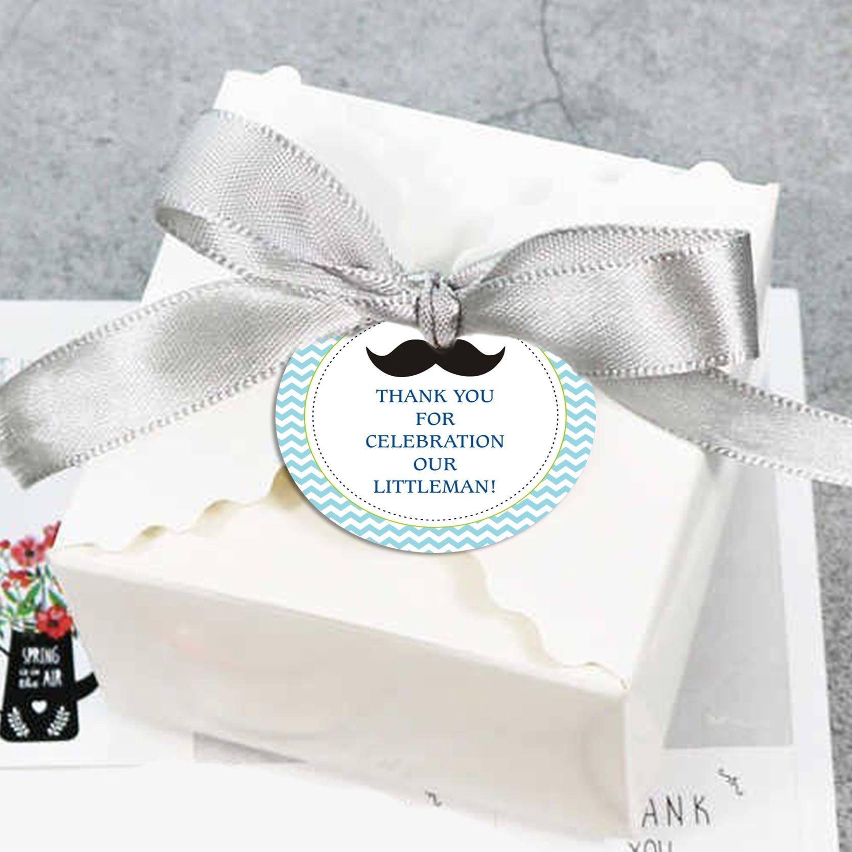 Little Man Theme Birthday Party Thank You Tags/Return Gift tags
