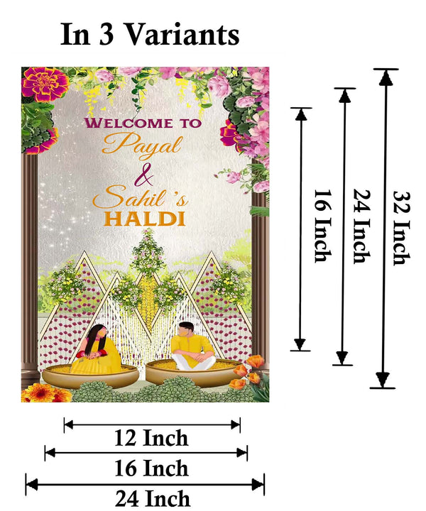 Haldi Ceremony Welcome Board for Decoration