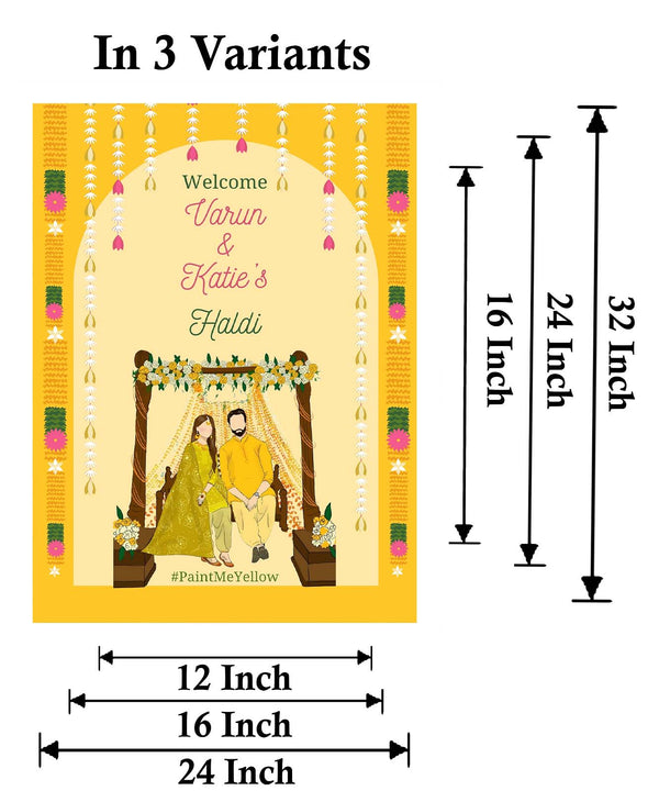 Haldi Ceremony Welcome Board for Decoration