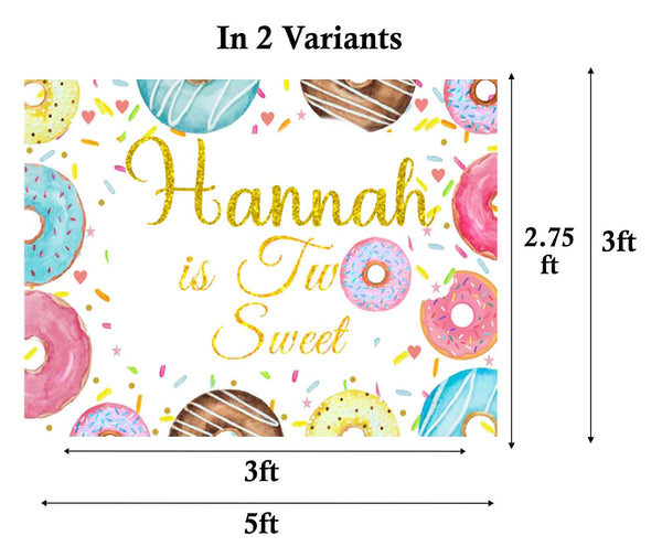 Two Sweet Birthday Party Personalized Backdrop