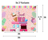 Two Sweet Birthday Party Personalized Backdrop