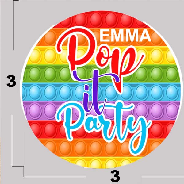 Pop It Theme Birthday Party Round Backdrop