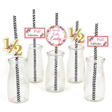 Half Birthday Girls Party Paper Decorative Straws